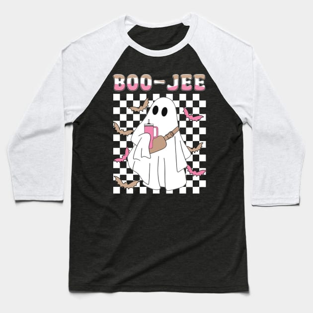 Spooky Season Cute Ghost Halloween Costume Boujee Boo-Jee Baseball T-Shirt by JennyArtist